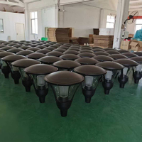 Lampadaire de jardin décoratif en alliage d'aluminium à LED avec contrôle crépusculaire par photocellule, compatible SmartThings, IP65, alimentation CA