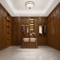 Armoire en bois américain haut de gamme sculptée à la main avec barres de suspension pour maison de luxe