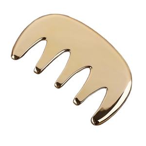 Alat Pijat Guasha Tembaga Logam Kuningan Sisir Guasha Rambut Akupunktur Alat Pijat Titik Kulit Kepala Sisir Pijat untuk Kepala - Product Image 1