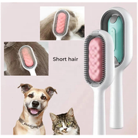 Nouvelle brosse de nettoyage pour animaux de compagnie 2-en-1 avec réservoir d'eau, peigne anti-poils pour chat, brosse de nettoyage portable multifonctionnelle pour animaux