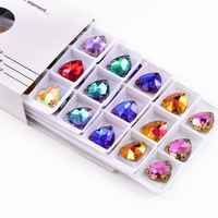 OLeeya Sparkle Premium 5A Strass à coudre en verre biseauté, forme triangle large, grands cristaux à dos plat pour robe