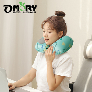 Oreiller de voyage OMORY de qualité supérieure, imprimé, rafraîchissant au toucher, gonflable avec sac de rangement pour avion - Product Image 3