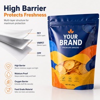 Sachets souples personnalisés imprimés de 100 pièces de qualité alimentaire pour aliments pour bébés, collations, chips, noix, bonbons, emballage souple, OEM ODM, thermoscellables