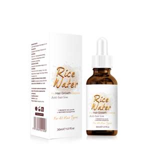 Suero de Crecimiento Capilar con Agua de Arroz 30ml, Marca Privada OEM, Fermentado con Aminoácidos, Hidratante, Vegano, Anti-Frizz - Product Image 1