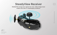 Lunettes FPV SKYZONE SKY02O 5.8G 48CH avec récepteur SteadyView Diversity, écran OLED 640x400, suivi de tête, ventilateur et DVR pour drone RC