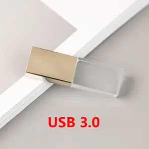 사용자 정의 럭셔리 유리 Cle Usb 3.0 U 디스크 Pendrive 스틱 4 8Gb 16Gb 32Gb 64Gb 128Gb 256Gb 펜 드라이브 크리스탈 메모리 Usb 플래시 드라이브