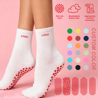 Chaussettes de Pilates sans orteils de qualité supérieure, antidérapantes, respirantes et rembourrées pour femmes, chaussettes de yoga personnalisées pour studio