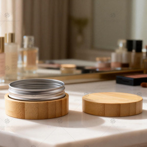 Cajas de Almacenamiento Cilíndricas de Madera Hechas a Mano de Alta Calidad, Cajas Redondas Pequeñas de Bambú para Cosméticos, Joyería, Sal, Té, con Diseño Grabado - Product Image 3