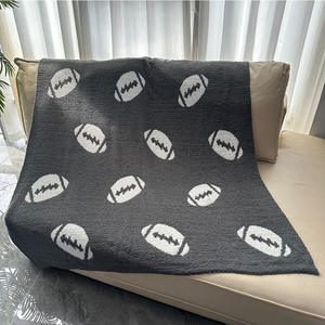 Temporada de fútbol Regalo de vacaciones <span class=keywords><strong>Casco</strong></span> de fútbol Reversible <span class=keywords><strong>Manta</strong></span> suave <span class=keywords><strong>Manta</strong></span> acogedora Castaño Rugby Fútbol <span class=keywords><strong>Manta</strong></span> polar - Product Image 2