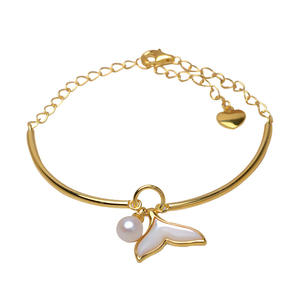 Brazalete de Perlas DIY con Cola de Pez de Plata S925, Accesorios de Moda Femenina, 5-7 Piezas, Bandeja Vacía para Dijes - Product Image 5