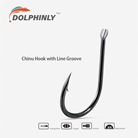 Hameçon de pêche japonais en alliage de titane Premium Line Groove Offset Point Hook pour la pêche en eau douce