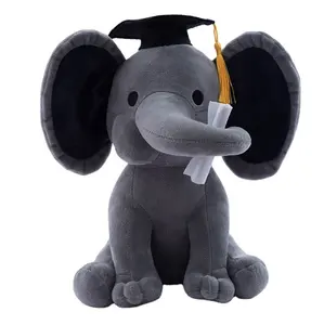 Jouet en peluche pour bébé, fabricant professionnel, Animal en peluche, éléphant, remise des diplômes, 2023