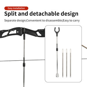 STARCN, arco recurvo de tiro con arco, arco tradicional y soporte de <span class=keywords><strong>suelo</strong></span> de arco largo, soporte de arco recurvo ajustable desmontable de acero inoxidable - Product Image 2