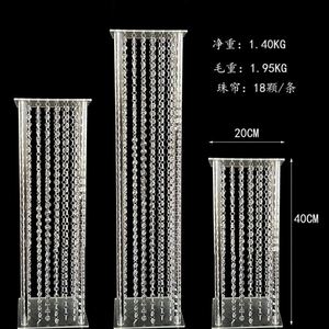 Transparent Acrylic Flower Vases with Crystal Chain Display Pedestals Wedding Party Home Decor Flower Stands <b>Table</b> Centerpieces - Product Image 4