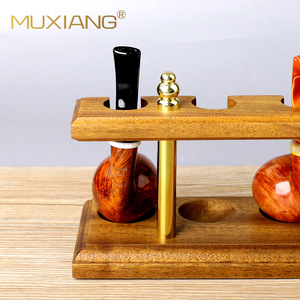 MUXIANG Walnut Wood <b>Pipe</b> <b>Stand</b> 7 Position Solid Wood <b>Pipe</b> Holder Display Rack For Smoking <b>Pipes</b> - Product Image 3