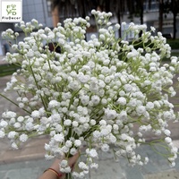 Fleurs artificielles de haute qualité, 63 cm, effet toucher réel, gypsophile blanc et rose, pour mariage, maison, salon, décoration