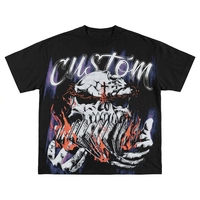 T-shirt vintage délavé pour homme, logo personnalisé, coupe oversize, coton épais, impression graphique de haute qualité, tee-shirt lourd, MOQ 1