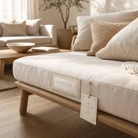 Étiquettes d'angle en satin baroque sur mesure pour matelas de luxe, broderie dorée personnalisée, produits ménagers, étiquettes de meubles EST 1923