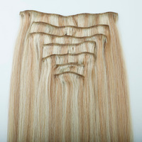 Extensions de cheveux naturels Remy avec clips, cheveux vierges sans couture, pour femmes