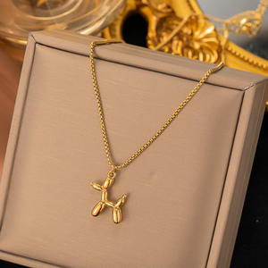 Vente en gros Colliers en acier inoxydable pour femmes Joyeria En's Trendy Bijoux géométriques plaqués or non ternis Hypoallergénique - Product Image 4