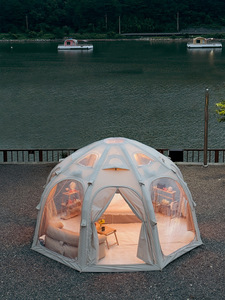 Tente gonflable ronde de maison d'air de style de <span class=keywords><strong>palais</strong></span> avec la tente extérieure de dôme de camping de protection UV de pompe libre - Product Image 5