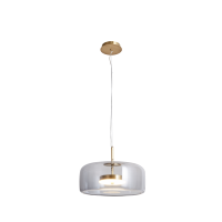 Lustre moderne en verre suspendu en cuivre pour restaurant, salle à manger, maison
