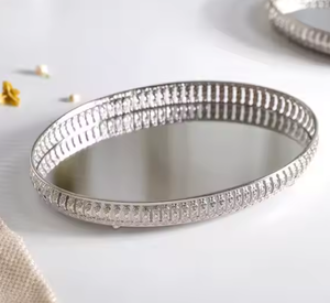 Ensemble de plateaux décoratifs ovales classiques en métal pour le stockage et l'organisation à domicile pour le service de boissons prix de gros - Product Image 5