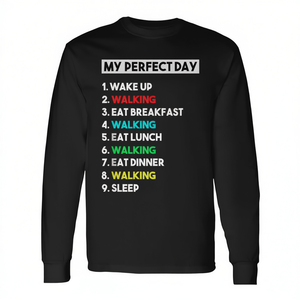 Maglietta a maniche lunghe My Perfect Walking Day con design per amanti del camminare - Product Image 2