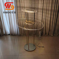 Centre de table de mariage au design moderne, décorations lumineuses à LED, support de fleurs doré, centre de table lumineux