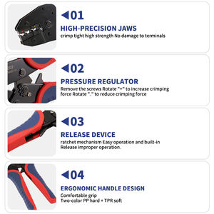 XIONGISOLAR HS-30Jラチェット圧着プライヤー700個男性女性端子ブロック圧着範囲0.5-6mm2 (22-10AWG) ソーラー関連 - Product Image 4