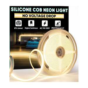 Super <b>Bright</b> 2800K COB Neon LED <b>Light</b> Flexible Waterproof Silicone Soft Cuttable Tape Rope Lighting AC 110-120V for Indoor - Product Image 1
