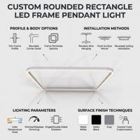 Lampe LED linéaire en aluminium à connexion rapide personnalisée, design carré, pour éclairage commercial haut et bas pour bureaux