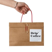 Caja Portátil de Papel Kraft Clásico con Impresión Offset y Logotipo Personalizado, Cierre de Botón, para Café, Té, Pasteles, Tarjetas