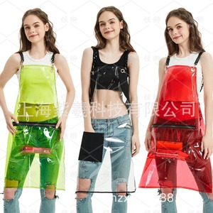 Zixi Transparent Waterproof TPU <b>Apron</b>, Art <b>Apron</b>, Hairdresser's <b>Work</b> Clothes, Chef's Oil-proof and Easy-to-clean <b>Apron</b> - Product Image 1