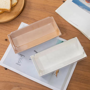 Contenants alimentaires pour desserts en papier plastique de taille personnalisée avec logo Boîte d'emballage des aliments cuits Boîte à emporter en papier kraft gaufré pour sandwich à <span class=keywords><strong>sushi</strong></span> - Product Image 3