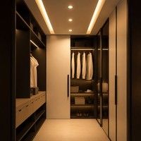 Armoire de chambre à coucher, système de rangement, meuble de chambre moderne, dressing en bois pour L