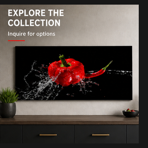 Impression murale de cuisine Red Pepper Splashback, nature morte alimentaire pour restaurant, café, salle à manger, hôtel, intérieurs modernes - Product Image 6