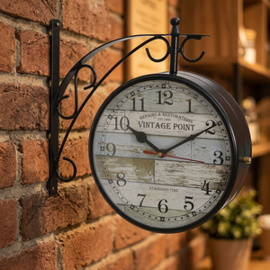 <b>Old</b> World Charm Dual-Sided Vintage Wall <b>Clock</b> Double-Sided Antique Wall <b>Clock</b> a Timeless Classic - Product Image 5