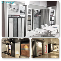 Exposition Push Pull Échantillon Stand Marbre Granit Rail-Mounted Slab Rock Céramique Quartz Showroom Sliding Stone Display Rack