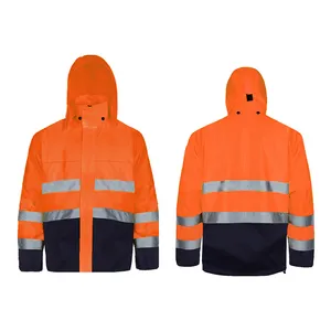 Açık işçiler için su geçirmez yağmurluk ceket çalışma kıyafetleri yansıtıcı Rainsuit panço