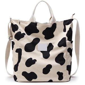 人気のコーデュロイレディースリングバッグカジュアルショルダートートバッグ女性用レオパードクロスボディメッセンジャースリング調整可能なストラップ付き女性用 - Product Image 1