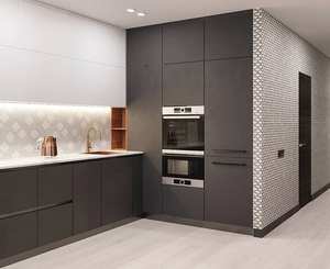 Ensembles de cuisine de luxe, meubles, armoires, prix bas, style minimaliste, armoires de cuisine modulaires laquées avec îlot - Product Image 4