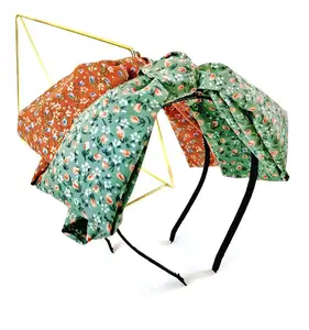 Корейская версия весенне-летней новой повязки на голову с двойным бантом, широкий край ткани, свежий головной повязка