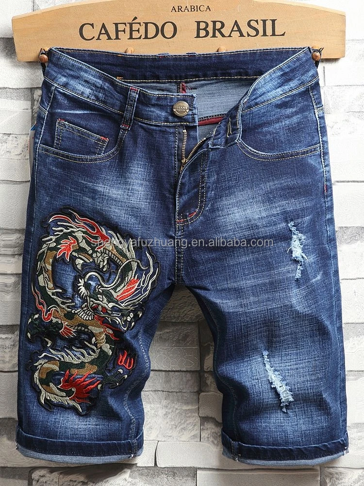 Hot selling high quality jeans shorts men's summer Stretch JeansHot selling high quality jeans shorts men's summer Stretch Jeans