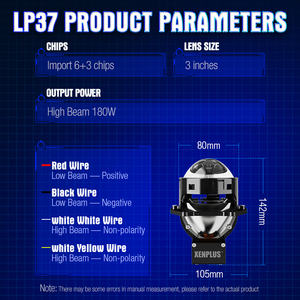 Bombillas LED para Faros Delanteros XENPLUS LP37 12V 180W 50000LM 6500K IP68 de Alta Potencia, Luces LED para Automóvil de 3 Pulgadas, Bombilla de Proyector Bi-LED - Product Image 5