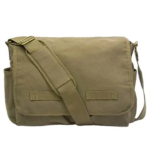 Bolsa de lona vintage para homens e meninas, bolsa retrô de ombro mensageiro para estudantes e meninos