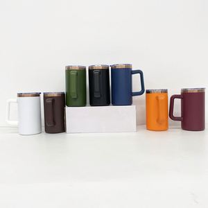 USA Warehouse 20oz Copper Plated Colorful <b>Travel</b> <b>Mug</b> <b>with</b> <b>Handle</b> 20 oz Stainless Steel Leak Proof Tumbler Cup for Laser Engraved - Product Image 1