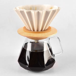 Tazza per caffè in vetro con gocciolatore di caffè caldo versare sopra la preparazione del caffè Set di teiere a forma di <span class=keywords><strong>diamante</strong></span> da 600ml vetro resistente al calore - Product Image 5