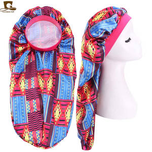 अच्छी गुणवत्ता के जूलिंग के नए अफ्रीकी प्रिंट ट्यूब नाइट कैप रंग लंबी पूंछ टोपी गुणवत्ता स्रोत - Product Image 4