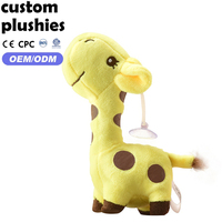 Porte-clés en peluche girafe jaune doux pour la peau, mini pendentif girafe marron à taches de dessin animé, cadeau d'anniversaire pour enfants - Grande Vente